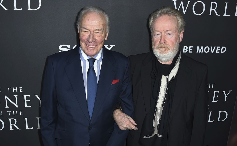 Christopher Plummer (L) and director Ridley Scott. After rape allegations against Kevin Spacey, Ridley Scott removed the actor from the film and reshot it with Plummer. AP Christopher Plummer (L) and director Ridley Scott. After rape allegations against Kevin Spacey, Ridley Scott removed the actor from the film and reshot it with Plummer. AP